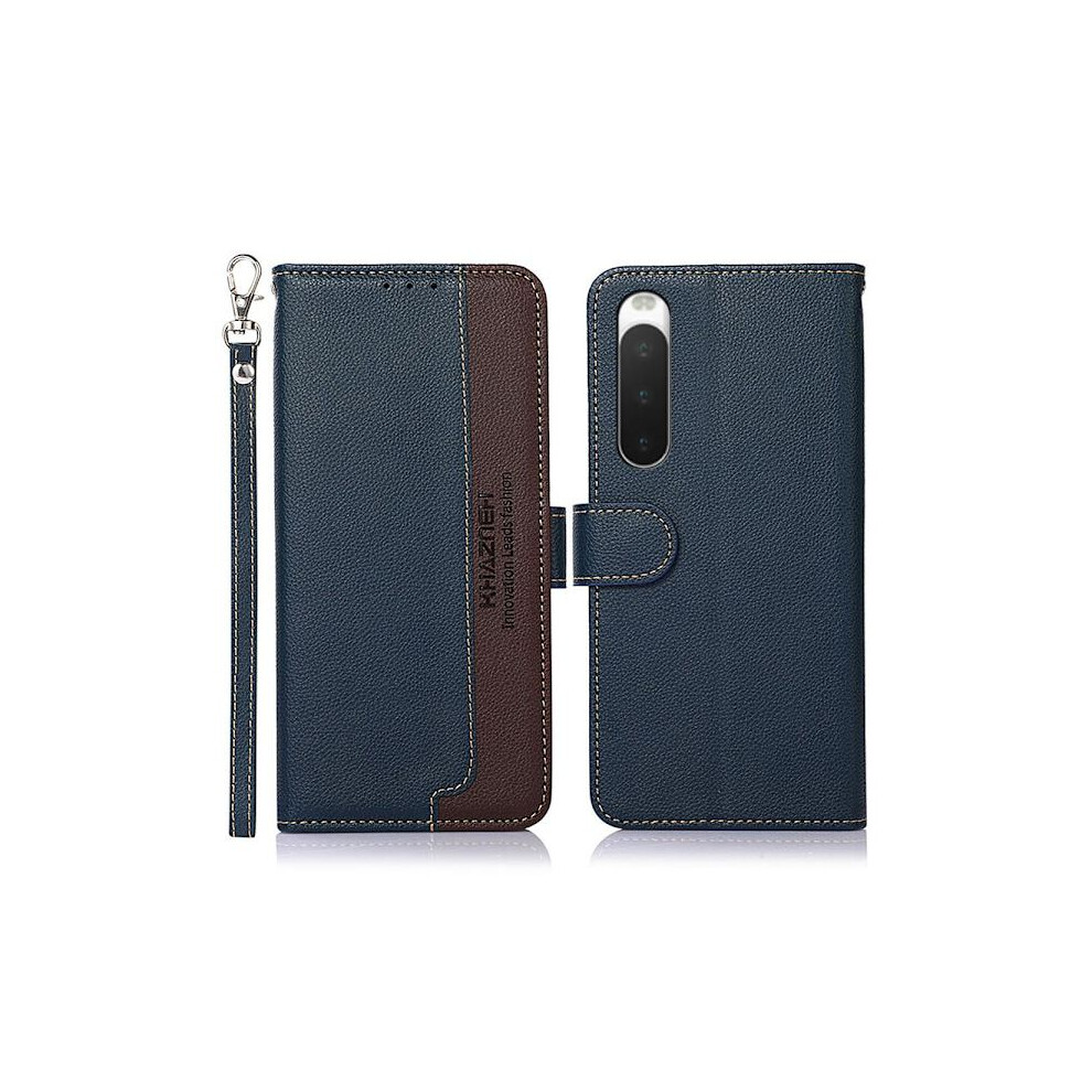 Khazneh Compatible With Sony Xperia 10 V Wallet Case /Brown Blue 9482726537618