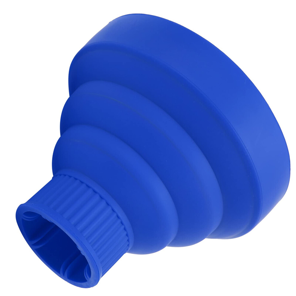 Blue Universal Hair Dryer Diffuser For Curly Hair, Foldable Travel Silicone Attachment In