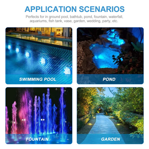 Remote Control Diving Light 2 Sets Pool Lamp Underwater Adornment Decor Electronic Component Plastic White 2