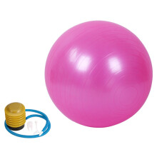 Mizh 55cm 600g Anti Burst Stability Yoga Ball Thicken Balancing Devcie Exercise Tool for Fitness Gym Workouts with Pump Air Clamp Stopper (Pink)