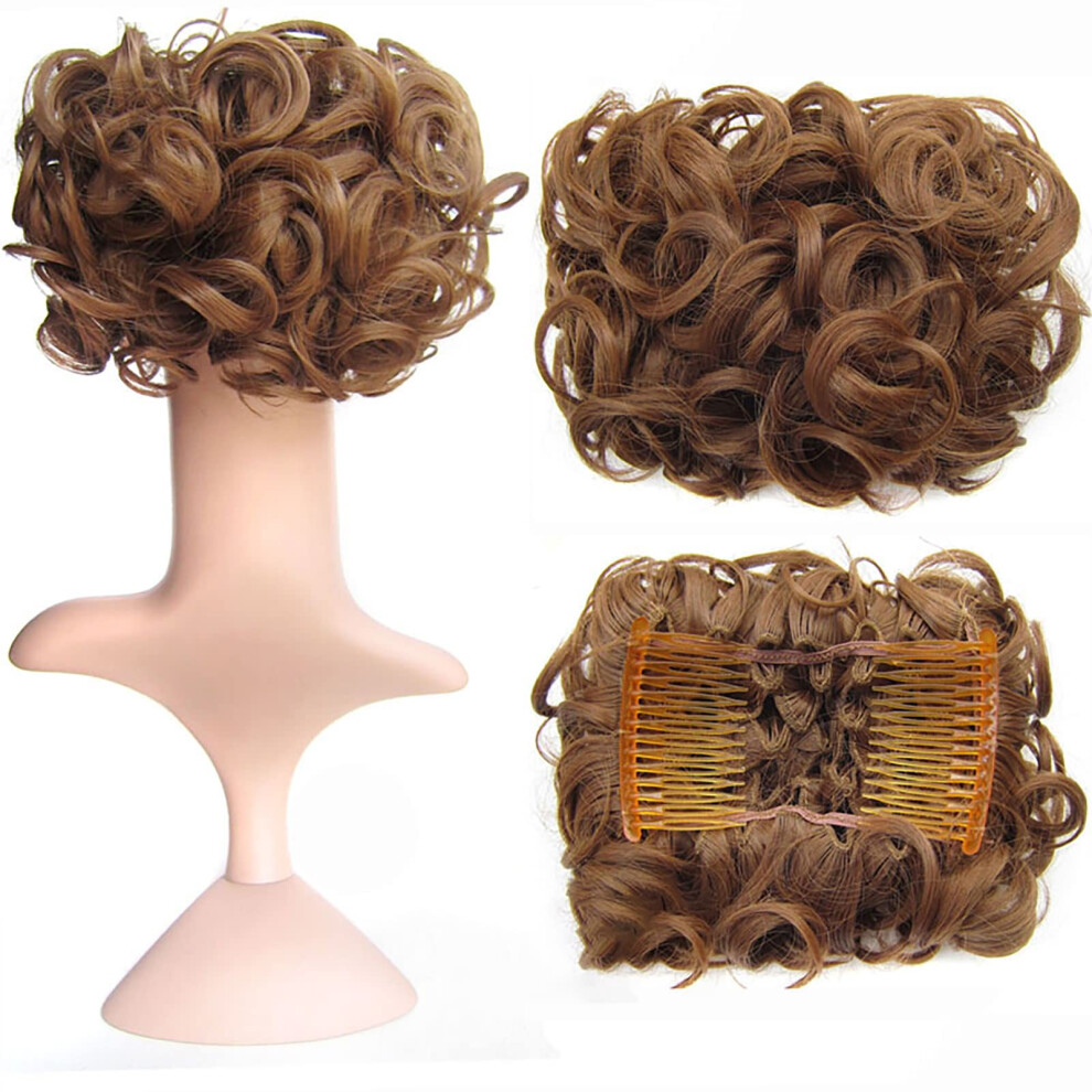 Unisex Messy Bun Hair Piece Curly Hair Bun Extension For Updo With Instant Volume And Natural Blend