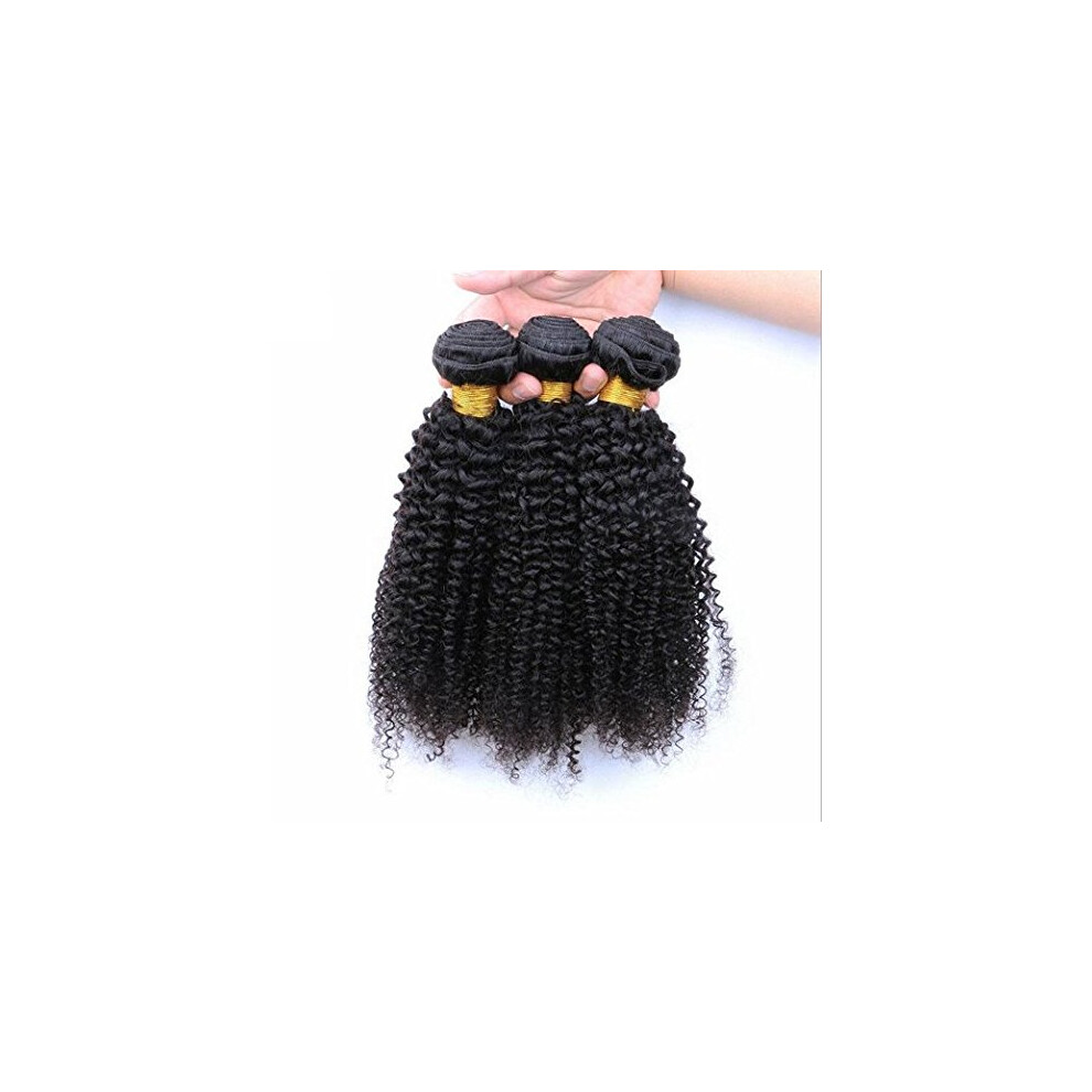 Unisex Brazilian Curly Virgin Hair Bundles 3 Pack 20 22 24 Inch Tangle Double Weft Natural Color