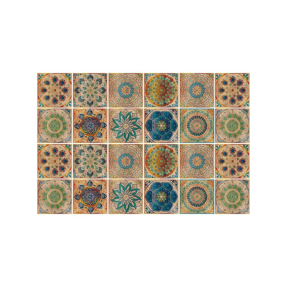 Tile Stickers 24Pcs Waterproof Pvc 15X15cm Bathroom Kitchen Wall Decor Peel And Stick 9365369198258