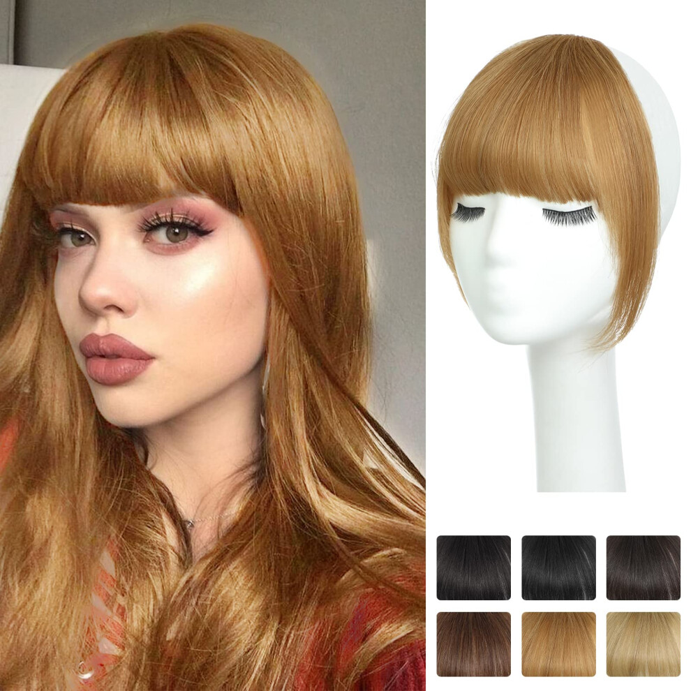 Unisex Clip In Human Hair Bangs For Women With Temples, Natural Invisible Finish, Instant Style Change
