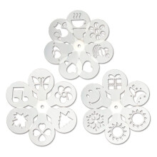 19Pcs Coffee Stencil Set with 19 Creative Pattern Designs, Reusable Latte Art Templates for Cake and Cappuccino