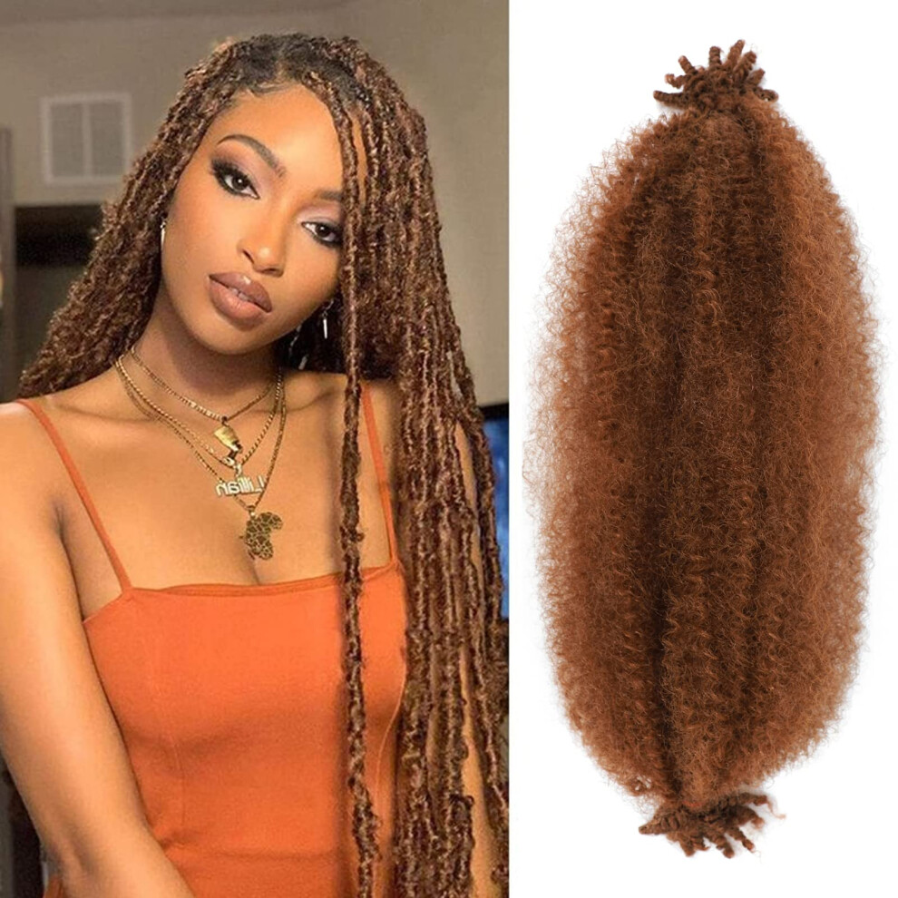Unisex Black Springy Afro Twist Hair 8 Packs 24 Inch Preseparated Marley Twist Braiding Hair For Women 30#
