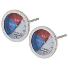 2 Pcs Temperature Thermometer Gauge BBQ Grill Thermostat Waterproof