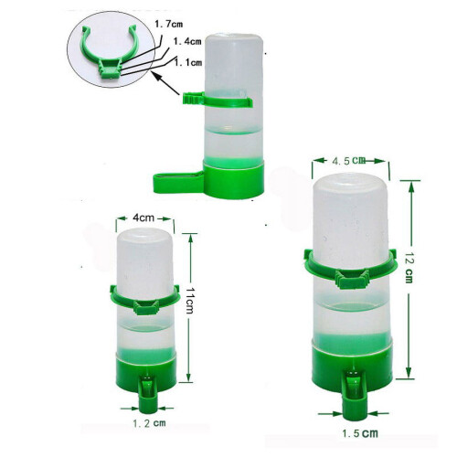 Plastic Bird Feeder Automatic Parrot Water Feeding Cage Accessories 4pcs 2