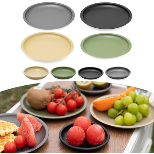 Aluminum Alloy Dinner Plate Nonstick Easy Clean Lightweight Stackable for Camping Outdoor Use 1