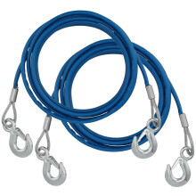 KEILEOHO 2 PCS 3/8 Inch x 13Ft Heavy Duty Tow Cable, Steel Wire Rope with Hook, Winch Cable with PVC Casing for Towing Truck, Wrecker, Crane, 11023