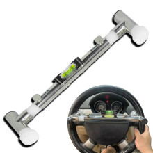 DIMCOSG Steering Wheel Level Alignment Tool, 105-340mm Internal Diameter, Stainless Steel, Traditional Style, Manual Operation, Wheel Alignment Bubble