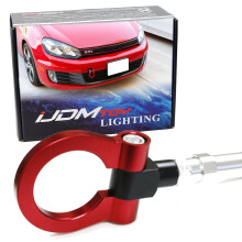 iJDMTOY Sports Red Track Racing Style Aluminum Tow Hook For 2006-2014 Volkswagen MK5 MK6 Golf GTI R32 Rabbit, 2005-2010 Volkswagen Jetta (MK5),