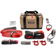 Factor 55 Sawtooh Winch and Tow Recovery Kit for Trucks, Jeeps, and SUVs, with Gray Hitchlink and Medium Bag