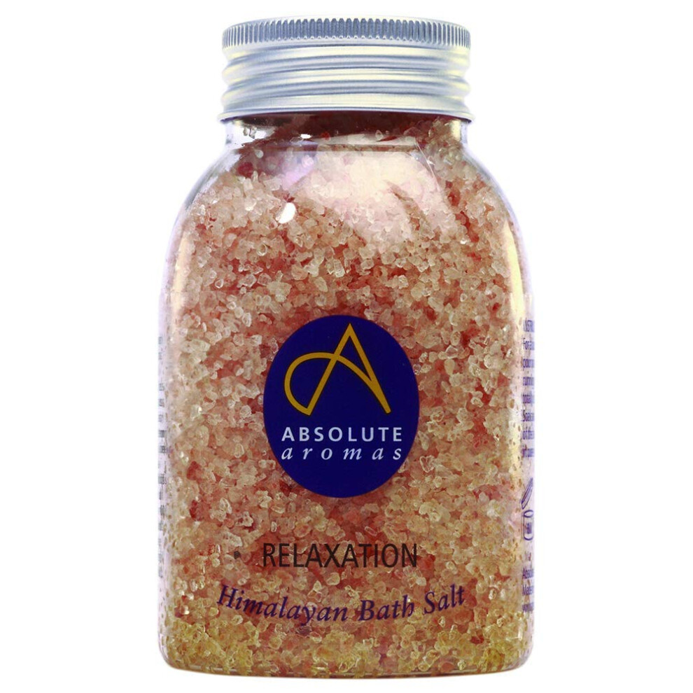 Absolute Aromas Pink Relaxation Bath Salts 290G - Natural Coarse Himalayan Salt Infused With 100% Pure Essential Oils Of Bergamot, Clary Sage,