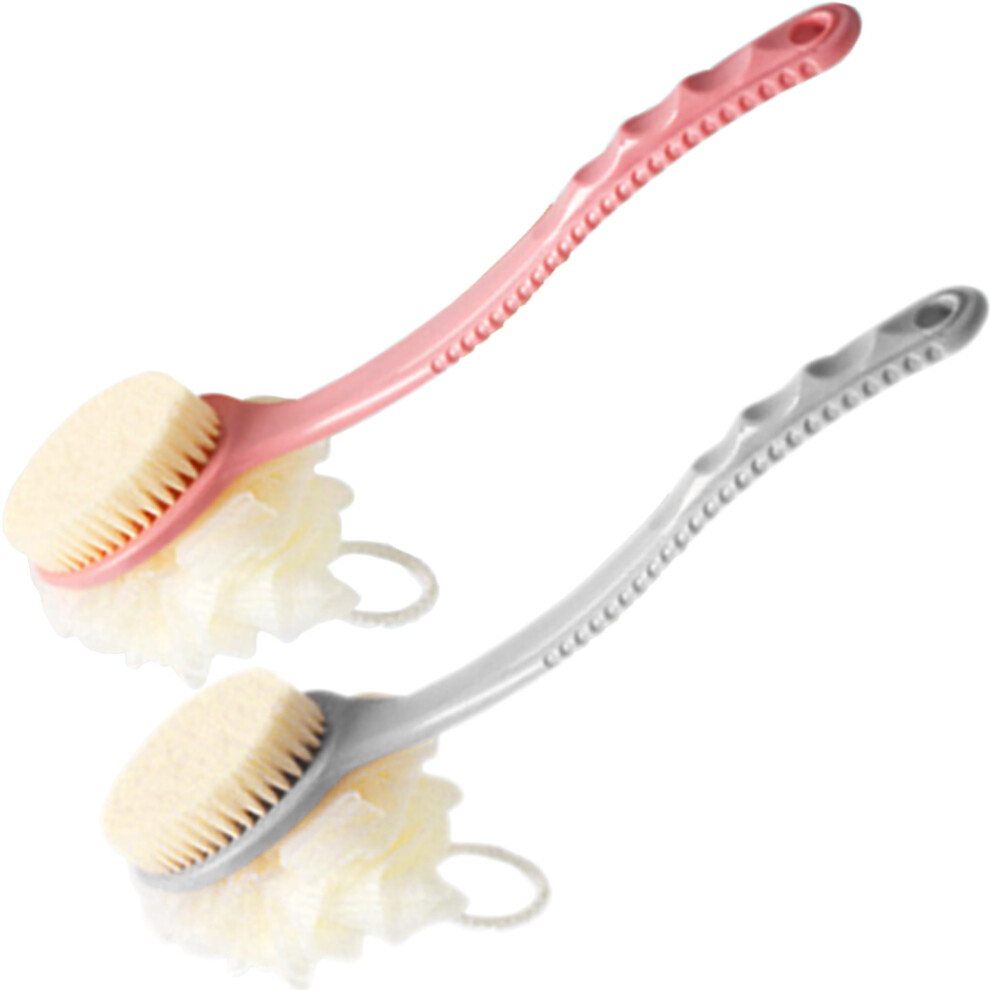 Aarainbow Bath Body Brush Back Spong, 2 Packs Shower Brush With Long Handle Loofah Back Scrubber, Exfoliating Back Brush Bath Sponge Massage Bristles