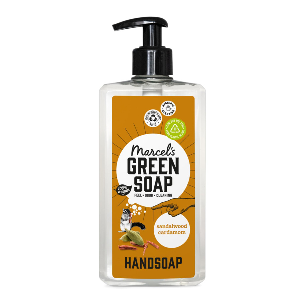 Marcel's Green Soap Green Marcel's Soap - Hand Soap Sandalwood & Cardamom - Handwash Dispenser - 100% Eco Friendly - 100% Vegan - 97% Biodegradable - 250 Ml