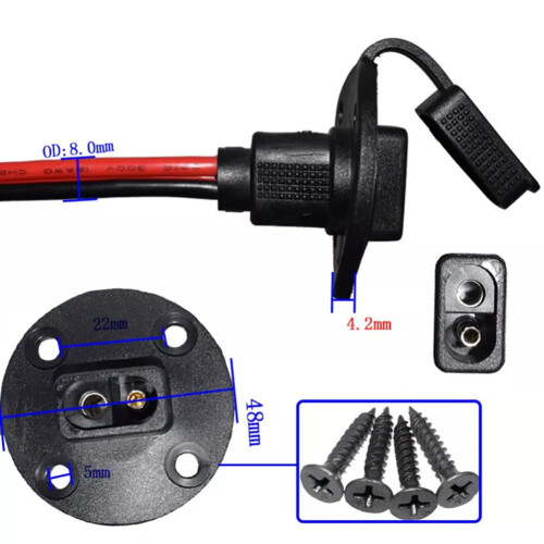 12V Solar Panel Power Cable Motorcycle Circuit Extension Cord Connector Wire 1