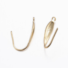 Ohrhaken aus 316er Chirurgenstahl mit vertikaler Öse, goldfarben, 20 x 4,5 x 1 mm, Loch: 1,5 mm, Stiftstärke: 0,8 mm