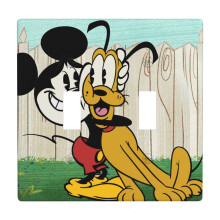 Mickey Mouse Cartoon Anime Lichtschalterabdeckung, Einzel-Kippschalter-Wandplatte, dekorative 2-fach Weihnachts-Lichtschalterabdeckung