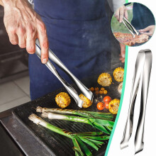 Donemore Pfannenwender mit hitzebeständigem Griff, Antihaft-Clip, multifunktionale Edelstahl-Wendezange für Steaks, Fisch, Pfannkuchen und Pizza