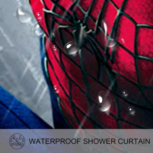 Κουρτίνα ντους με τυπωμένο σχέδιο Spider-Man και γάντζους 18 x 19 εκ. 2