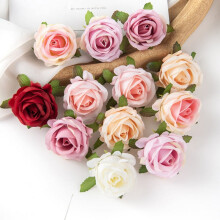 100 stuks kunstbloemen voor doe-het-zelf snoepdoosjes, taarten, huisdecoratie, kerstkransen, bruiloften, feesten, tuinrozen, boog, zijden nepbloemen