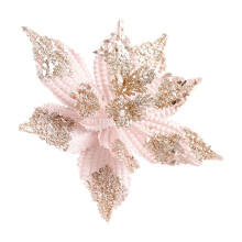 Glitzernde Weihnachtsmagnolie mit Stielen, geeignet für Weihnachtsbaumschmuck, Kränze, als Weihnachtsgeschenk oder als Geschenk für Zuhause