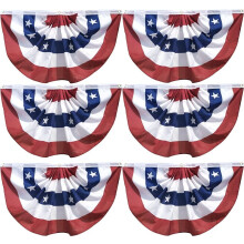 Amerikanische Fächergirlande (90 x 45 cm) – patriotische US-Girlande für den Außenbereich – 4. Juli/Memorial Day – Zaungirlande –