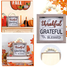 Poaug Hangs Udsalg Efterårshængende Vægdørdekoration Dørdekoration Efterårsdørskilt Glædelig Thanksgiving Træskilt til Thanksgiving på