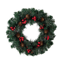 Weihnachtskränze im Ausverkauf: 40 cm (16 Zoll) wiederverwendbarer Weihnachtskranz, festliche Dekoration für Haustür und Kamin