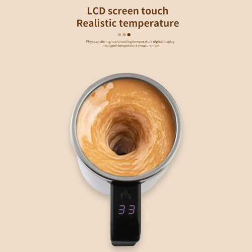 Self Stirring Mug with Temperature Display, Rechargeable Automatic Coffee Cup for Hot Drinks 2