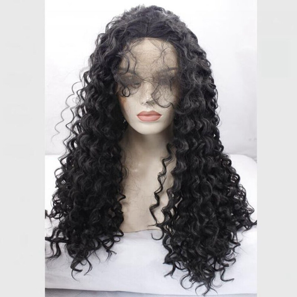 Lace Front Wig Blonde 613 Kinky Curly Synthetic 26 Inch Heat Resistant with Natural Hairline