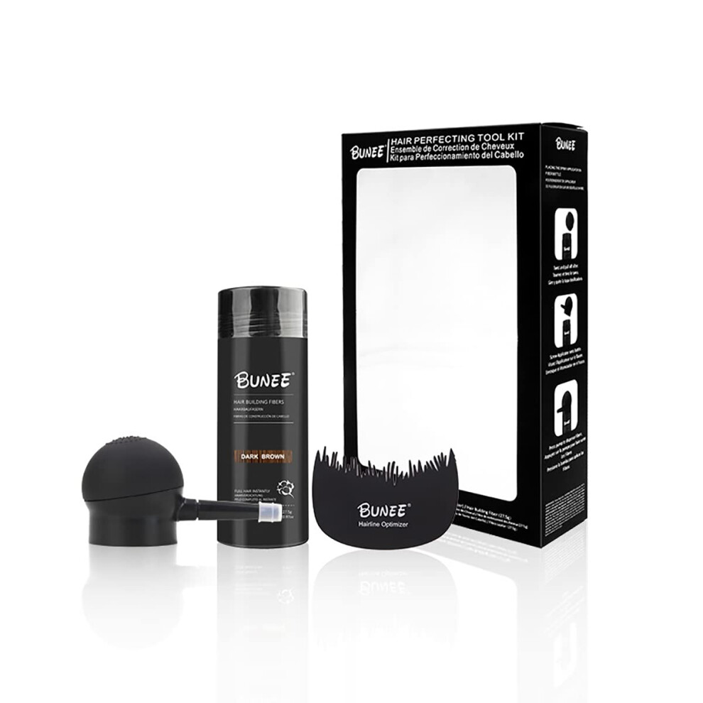 Gray Hair Building Fibers Kit With Spray Applicator For Instant Hair Thickening And Natural Look