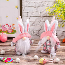 2 pezzi Gnomi Coniglietto Pasquale Gnomo Nano Decorazione per la Casa delle Feste Primavera Pasquale Statuetta da Collezione