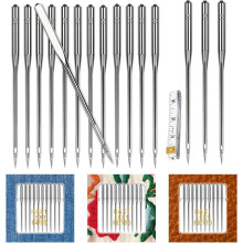 30 PCS Sewing Machine Needles Universal for Thick Fabric, Leather, Jeans, Embroidery - Sizes 90/14, 100/16, 110/18, Compatible with Singer, Brother,