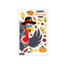 Herbstliche Wandtattoos zum Erntedankfest, Aquarell-Fensteraufkleber mit Blättern, Sonnenblumen und Kürbissen – PVC-Wohndekoration für