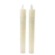 2 flammenlose Kerzen, tropfenförmige Teelichter (21 x 2 cm), mit simuliertem Tropfeneffekt, batteriebetrieben, sicher für Halloween, Weihnachten