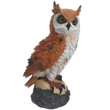 Statuie din rășină cu bufniță Guangmc Happyyami pentru exterior, pentru decor de grădină/acasă