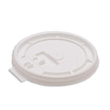VeZee engangs fladt plastik låg med nålehulsdesign til hvid varm kop, egnet til varme kopper i størrelserne 10oz., 16oz og 24oz. | 250 stk.