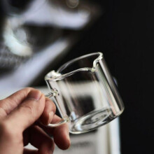 Small Glass Milk Cup 120ml Coffee Cup Simple Clear Glass Cup with Handle Exquitive Glass Cup