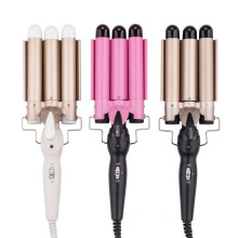 Three Barrel Curling Iron Hair Waver with Fast Heatup, Adjustable Temperature and Frizz Control