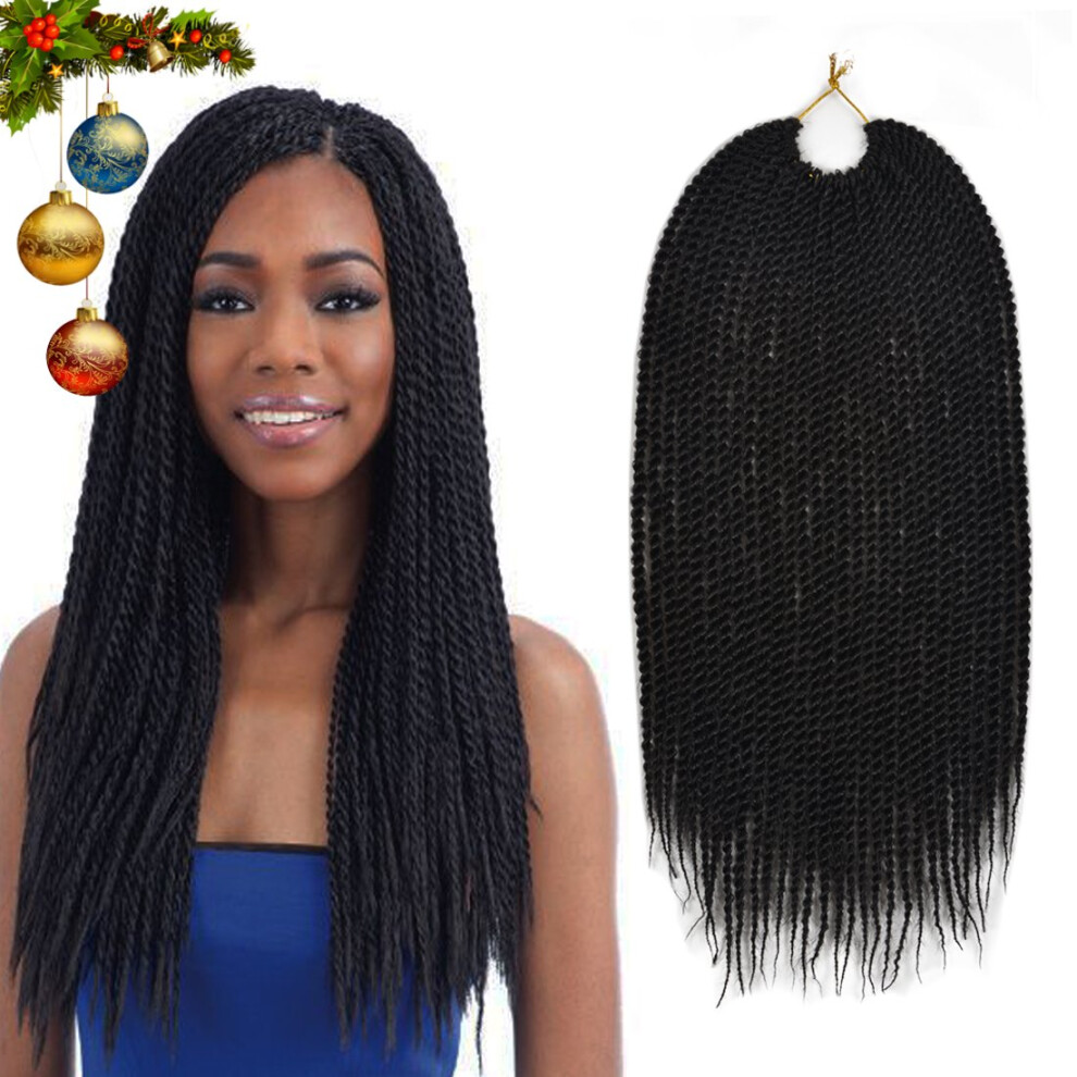 Senegalese Twist Crochet Hair Extensions 18 Inch Ombre Synthetic Braids for Women 6 Pack