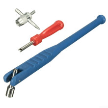 Tire Valve Puller with Core Remover and Builtin Thread Restorer for Car Truck Motorbike Tires