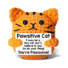 Crochet Cat Plush with Unique Handmade Design, Emotional Support Gift for Women or Girlfriend