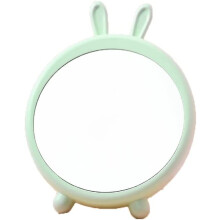 Glattly Girls Desktop Makeup Mirror, Rabbit Mirror, Large Mirror in Student Dormitory, Portable Princess Dressing Mirror. Mirror 2109(Blue)