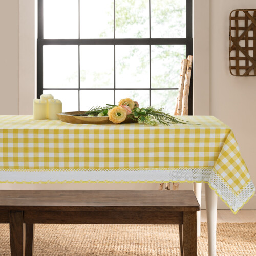 Buffalo Check Plaid Round Tablecloth - Black/White - 70 in 2
