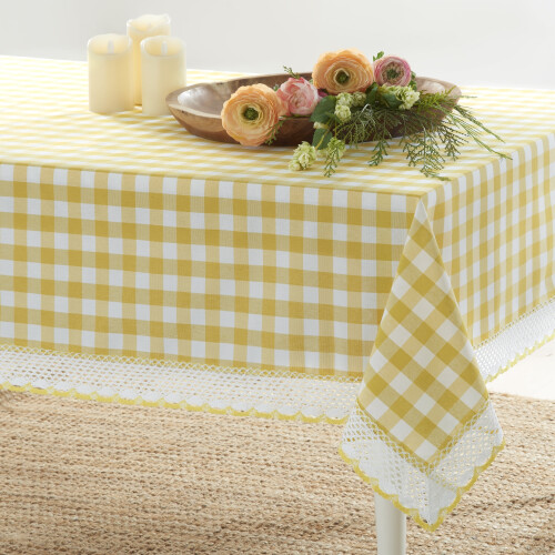 Buffalo Check Plaid Round Tablecloth - Black/White - 70 in 1