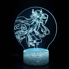HANNTAOO 3D Night Light for Kids, Genshin Impact Lamp with Remote & Touch, 16 Colors, Children's Room Decor Gift HTNL#097