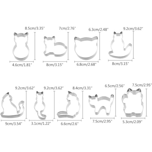 pcs Stainless Steel Cat Cookie Molds 1