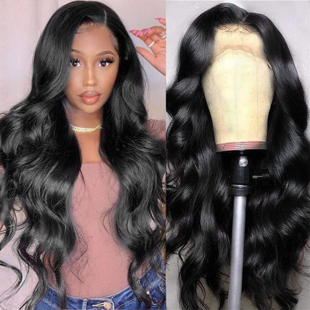13x4 Transparent Lace Front Wig Human Hair Brazilian Body Wave Pre Plucked with Baby Hair Glueless